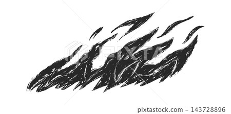 Flame Raging Brush Stroke Sketch 143728896