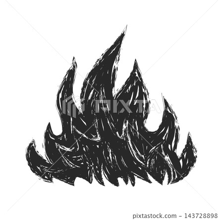 Flame Burning Hand Drawn Sketch 143728898