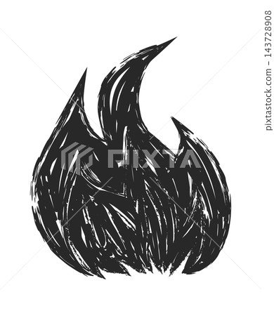 Flame Rough Brush Stroke Sketch 143728908