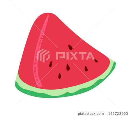 Watermelon Slice With Seeds Cartoon 143728990