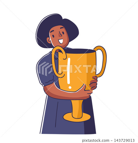 Trophy Winner Holding Cup Cartoon Trophy Winner Holding Cup Cartoon 143729013