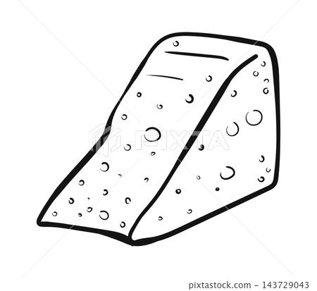 Cheese Wedge Sketch Line Art Cheese Wedge Sketch Line Art 143729043