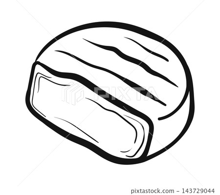 Cheese Wheel Cut Hand Drawn Cheese Wheel Cut Hand Drawn 143729044