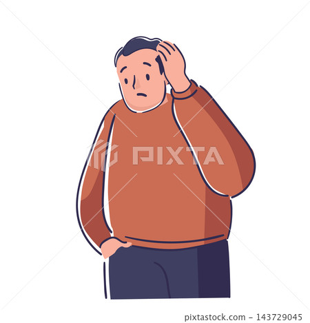 Man Scratching Head Worry Cartoon Man Scratching Head Worry Cartoon 143729045