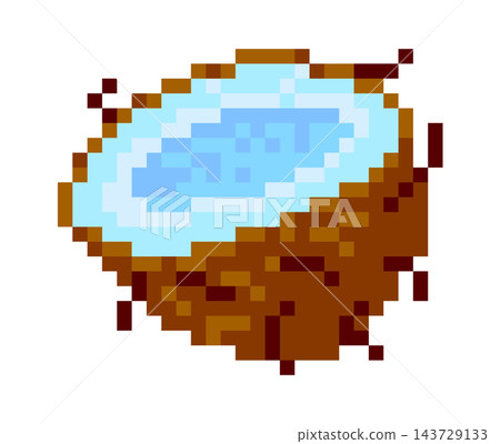 Coconut Half With Milk Pixel Art Coconut Half With Milk Pixel Art 143729133