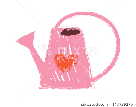 Watering Can With Heart Crayon Style Watering Can With Heart Crayon Style 143729279