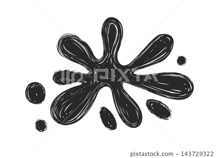 Splash Drip With Grunge Brush 143729322