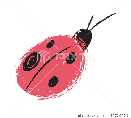 Ladybug Crawling Grunge Brush Sketch Ladybug Crawling Grunge Brush Sketch 143729374