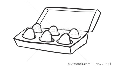 Egg Carton Open Line Art 143729441