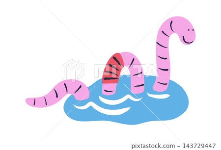 Worm Swimming In Puddle Cartoon Worm Swimming In Puddle Cartoon 143729447