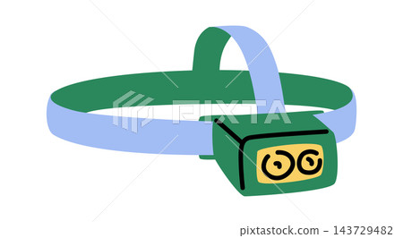 Headlamp Camping Gear Cartoon Headlamp Camping Gear Cartoon 143729482
