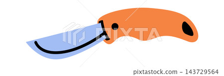 Knife Camping Tool Cartoon Style Knife Camping Tool Cartoon Style 143729564