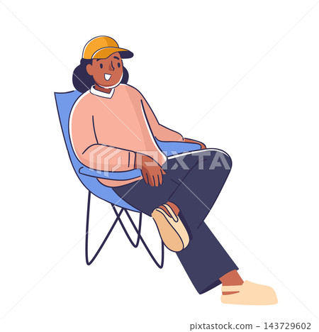 Woman Relaxing On Chair Cartoon Woman Relaxing On Chair Cartoon 143729602