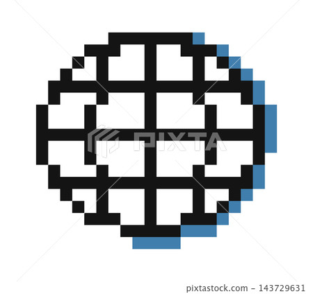 Globe Grid Pixel Icon 143729631