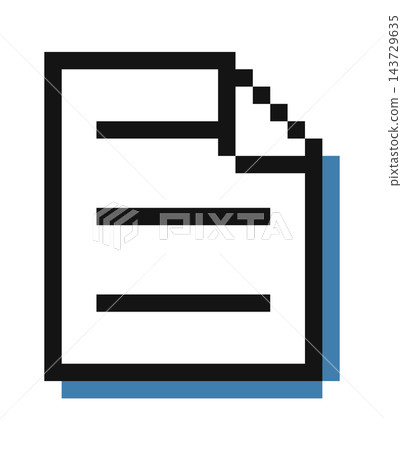 Document Page Pixel Icon Document Page Pixel Icon 143729635