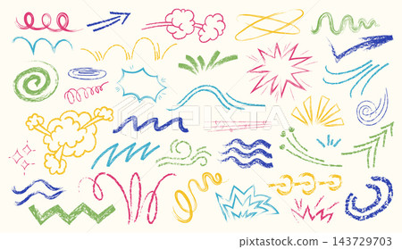 Doodle Scribbles Motion Emphasis Set Doodle Scribbles Motion Emphasis Set 143729703