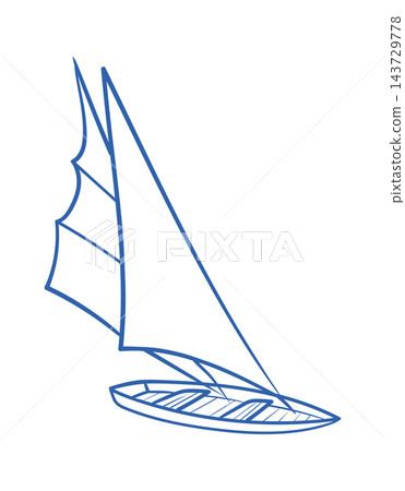 Sailboat Racing Line Art Sailboat Racing Line Art 143729778