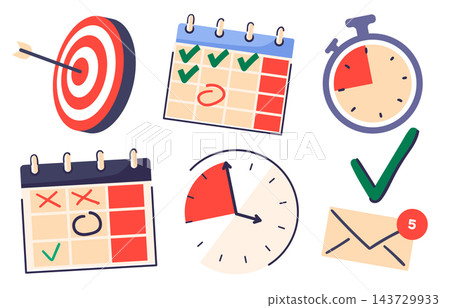 Deadline Planning Tools Cartoon Set Deadline Planning Tools Cartoon Set 143729933