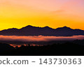 The Echigo Sanzan mountains floating in a sea of clouds at sunrise 143730363