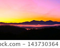 The Echigo Sanzan mountains floating in a sea of clouds at sunrise 143730364