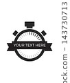 Stopwatch timer clock icon with banner 143730713