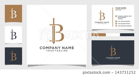 Initial letter B with sword vector logo design Initial letter B with sword vector logo design 143731252