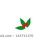 Hand-painted Ardisia crenata corner decoration with red berries and leaves 143731370