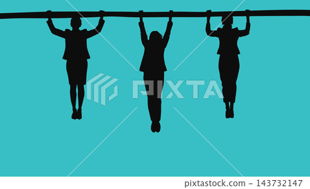 Illustration of a hanging businesswoman Illustration of a hanging businesswoman 143732147