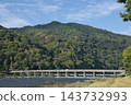 從大井川眺望渡月橋和嵐山山脈（9） 143732993