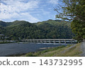 從大井川眺望渡月橋和嵐山山脈（11） 143732995