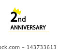 Illustration of the 2nd anniversary mark 143733613