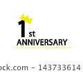 Illustration of the 1st anniversary mark 143733614