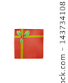 A red Christmas present box 143734108