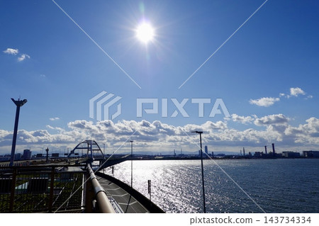 從阪神高速公路5號灣岸線(往神戶方向)中島PA觀景台眺望大阪方向,大阪市西淀川區 從阪神高速公路5號灣岸線(往神戶方向)中島PA觀景台眺望大阪方向,大阪市西淀川區 143734334
