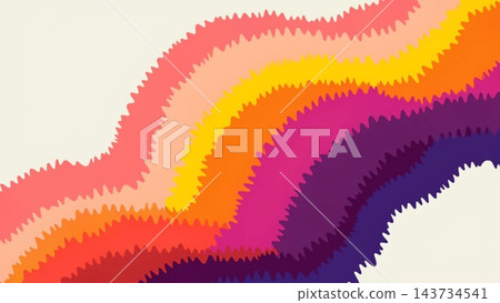 Abstract flat vector illustration of layered organic cloudlike shapes with scalloped dry brush stroke vector background  143734541