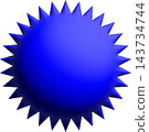 Starburst seal, blue glossy 3D spiky sunburst badge with blank center, sale price tag and award sticker 143734744