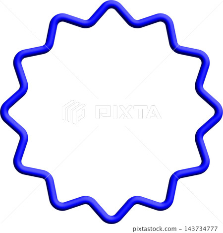 Starburst frame, blue neon outline seal border with empty center, blank badge and label template Starburst frame, blue neon outline seal border with empty center, blank badge and label template 143734777