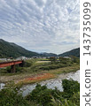 A retro brick railway bridge over the Abugawa River in Yamaguchi Prefecture, set against a rural landscape (vertical aspect ratio). A retro brick railway bridge over the Abugawa River in Yamaguchi Prefecture, set against a rural landscape (vertical aspect ratio). 143735099