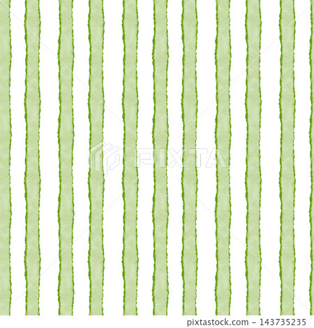Seamless watercolor pattern with green vertical stripes on white background. Simple striped print for fabric, wrapping paper, nursery textiles, Christmas decor, wallpaper and scrapbooking. 143735235