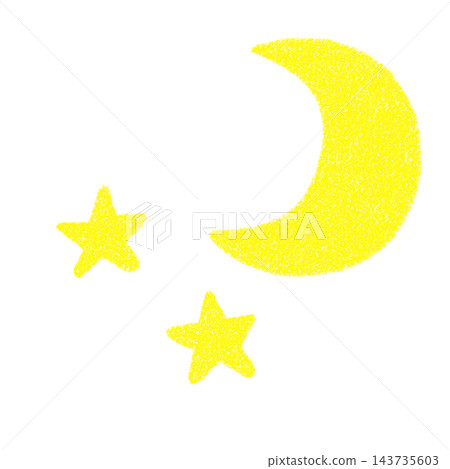 A crescent moon drawn with crayons A crescent moon drawn with crayons 143735603