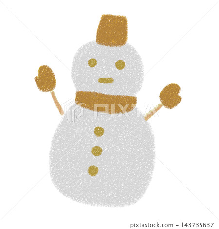 Snowman with a yellow scarf 143735637