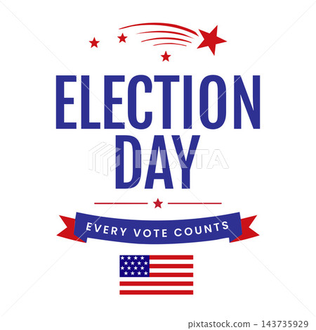Election Day Every Vote Counts Patriotic Typography Design Election Day Every Vote Counts Patriotic Typography Design 143735929