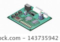 [Isometric Material] Square Electronic Circuit Board (Printed Circuit Board) Transparent PNG 143735942