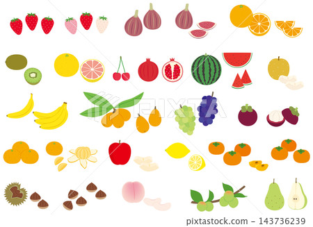 A set of illustrations of various fruits, part 1. A set of illustrations of various fruits, part 1. 143736239