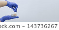 Implant dentistry education concept with a transparent jaw model and generous space for banner text 143736267