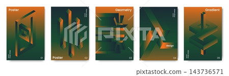 Gradient design. Abstract geometric poster, minimal shape cover or 3d pattern template. Vibrant creative prism optical illusion, minimal composition design. Vector contemporary backgrounds set Gradient design. Abstract geometric poster, minimal shape cover or 3d pattern template. Vibrant creative prism optical illusion, minimal composition design. Vector contemporary backgrounds set 143736571