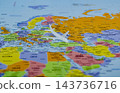 Holiday Destination Planning Flat Lay with Toy Plane Over World Map 143736716