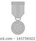 Gray Outline Soccer Medal of Honor 143736922