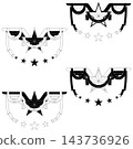 Monochrome Winged Star Ribbon 143736926