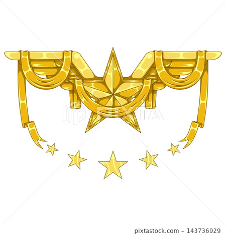 Golden Winged Star Ribbon 143736929